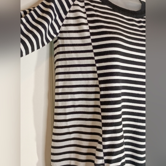 Preppy Clueles Black & White Striped SKIES ARE BLUE Nautical pullover(#1,103) - Picture 4 of 7